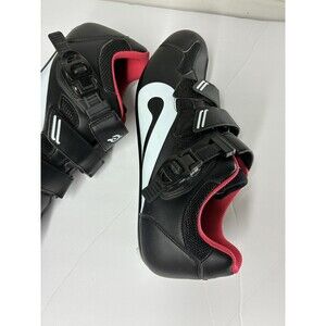 Peloton Road Cycling Shoes Mens EU 43 Black Red 3-Bolt Look Delta Spin Bike